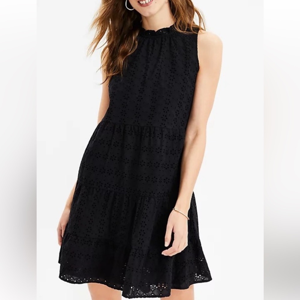 Black tiered eyelet dress from Loft. New with tags